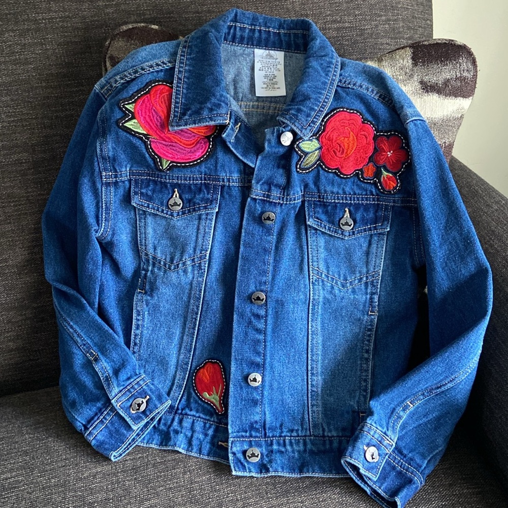 Disney store ily 4ever girls Belle denim jacket size 7/8 EUC! - Picture 3 of 12